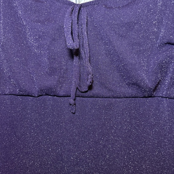 Heart&Moon Fit & Flare Long Sleeve Bodycon MIDI Dress Glittery Purple Sz XL NEW - Picture 3 of 9